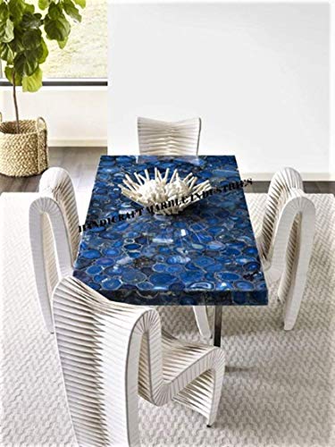 שולחן אוכל אוגייט כחול בגודל 72 אינץ