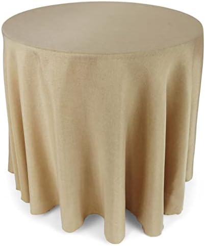 גולדסטרים נקודת 120 אינץ עגול טבעי חום פוליאסטר יוטה מפת שולחן פו יוטה שולחן כיסוי