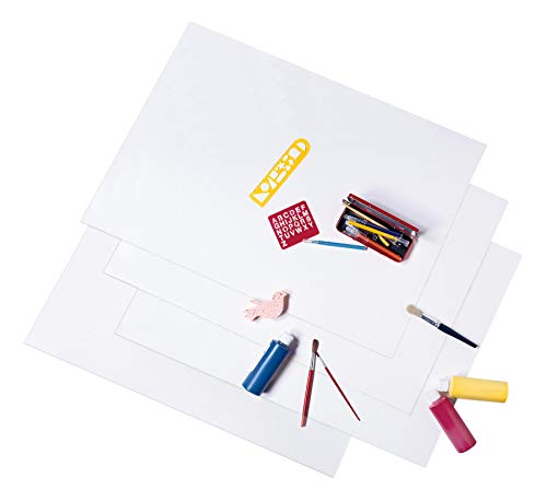 לוח פוסטר של Pacon Super Value, 22 x28, לבן, 50 גיליונות וסמנים קבועים של Sharpie, קצה אזמל, צבעים קלאסיים, 8 ספירת